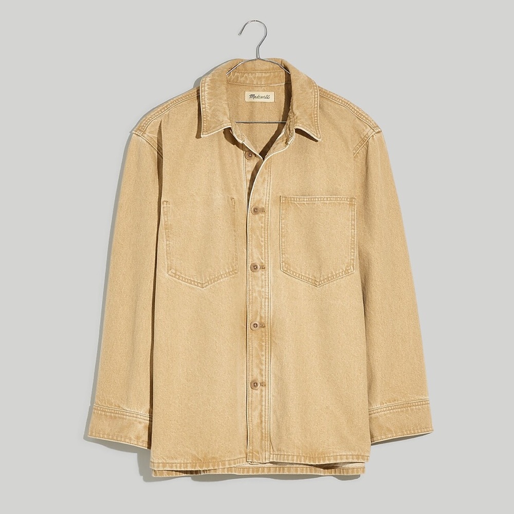 NWT Madewell Denim Shirt Jacket Botanical Yarn Dye Camel - XS